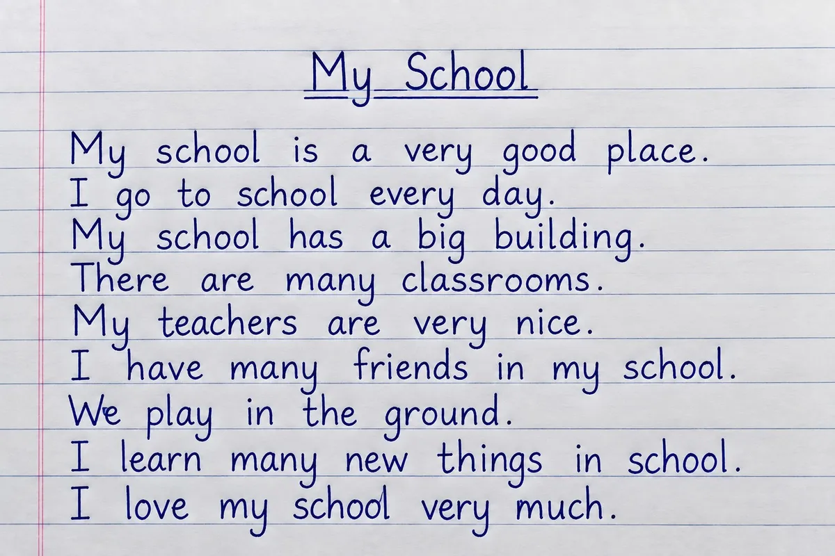 After: neat, evenly spaced handwriting of the same sentence